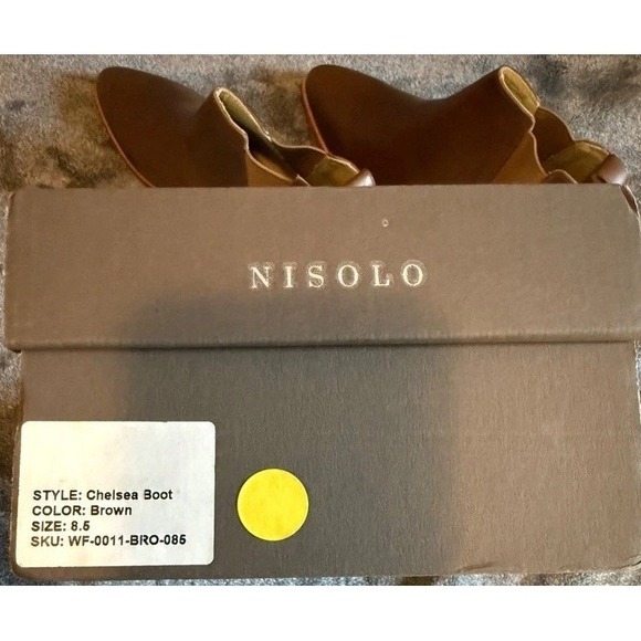 Nisolo Chelsea Boots Women's 8.5 Brown Leather Ankle Booties w/ Box & Dust Bag - Picture 4 of 4